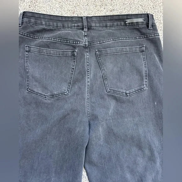 Soft Surroundings Women’s Wide Leg Charcoal Black Denim Jeans size 14 - Picture 4 of 9